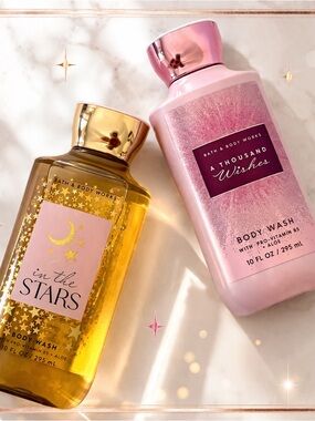 Bath & Body Works Body Wash 2 Bottle Set In The Stars & A Thousand Wishes 10oz